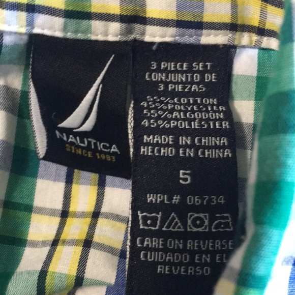 Nautica long sleeved button front collared shirt & OshKosh zip jacket size 5 - Picture 3 of 5